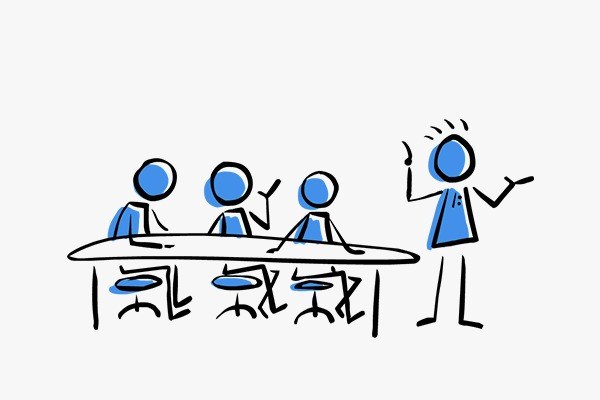 Ilustración: formación presencial en grupo reducido